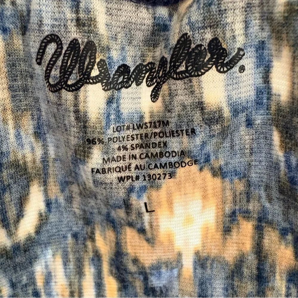 Wrangler Blue Patterned Women's Skirt Knit Faux Wrap Western Large Knee Length - Picture 6 of 6